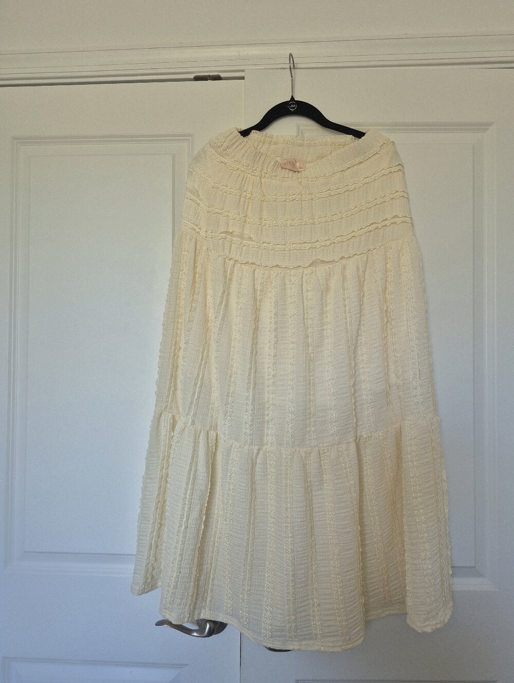 Cream Tiered Maxi Skirt - Women's Skirt
